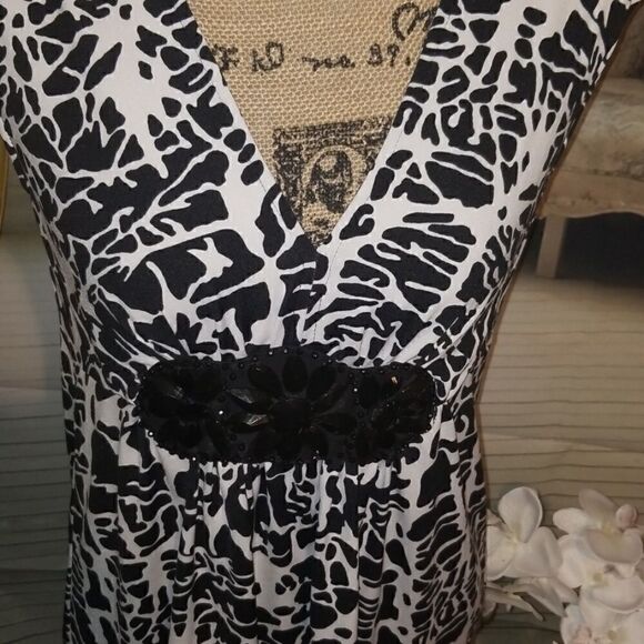 ECI Black and White Print Size Small Dress - Picture 3 of 6
